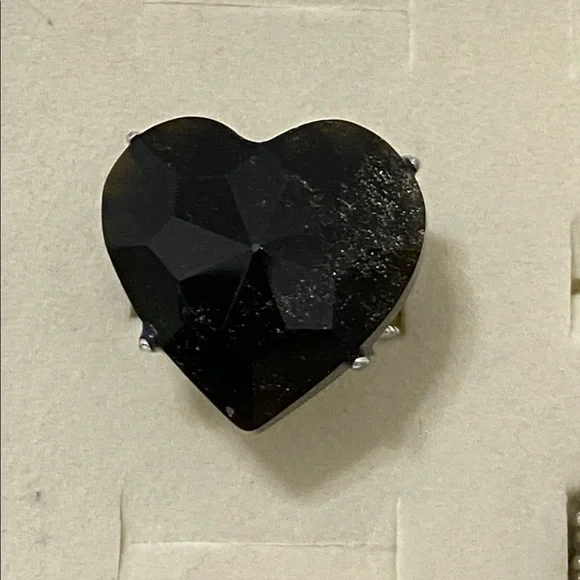 Heart Raw obsidian crystal Statement Ring - Picture 6 of 11